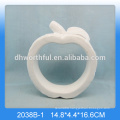 Handmade ceramic apple decor,white porcelain apple decoration for home decoration